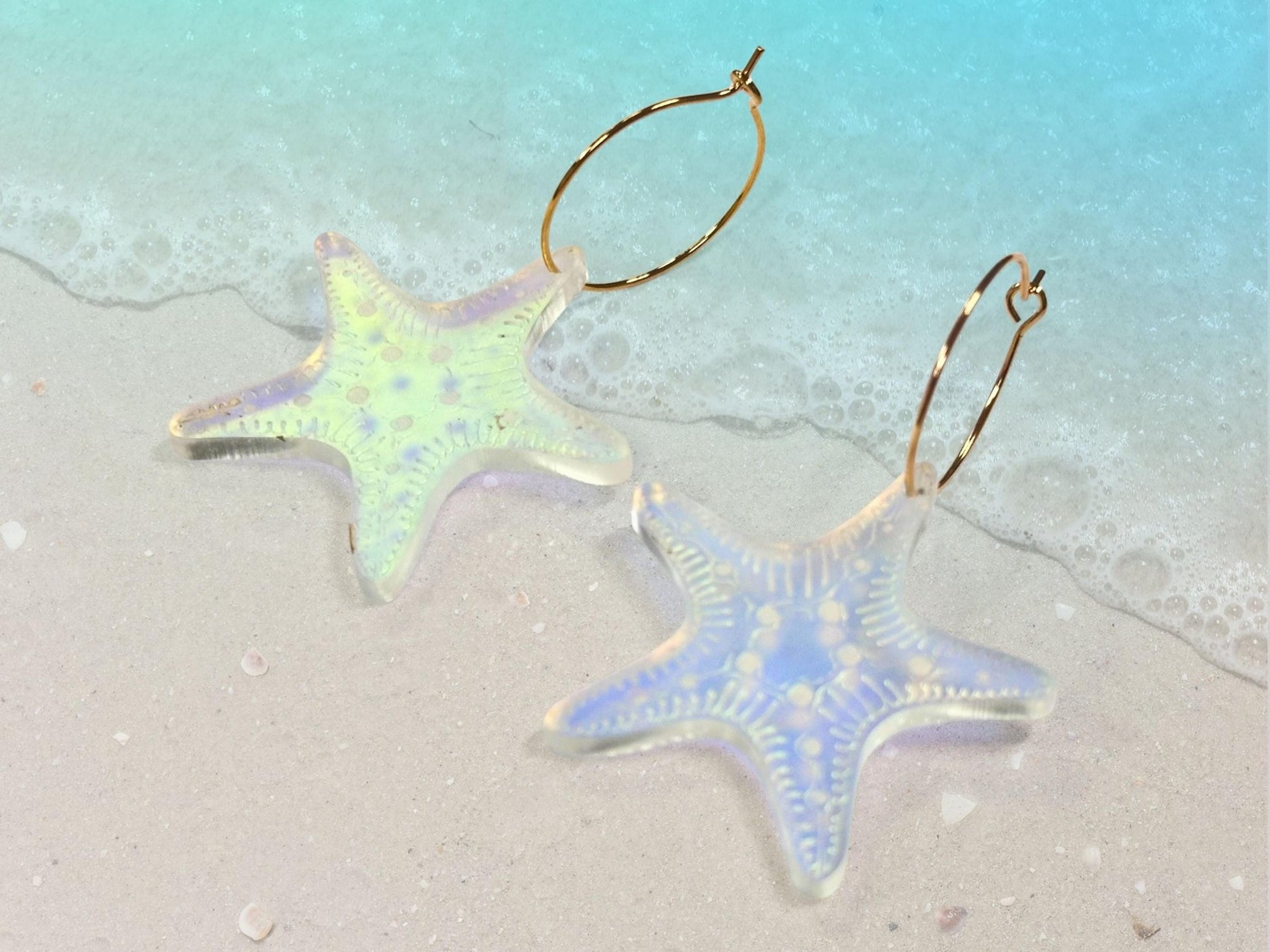 Iridescent Starfish Earrings | Everyday Size - Painted Raina