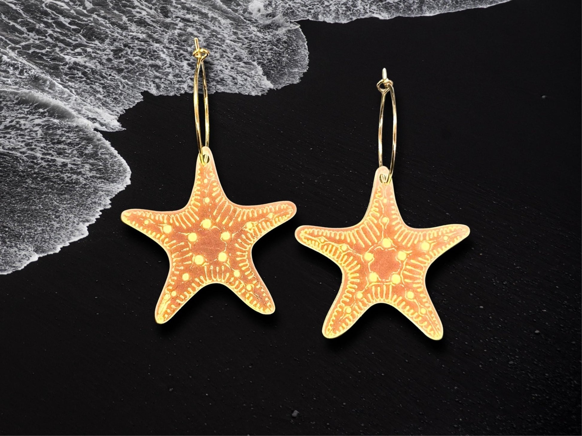 Iridescent Starfish Earrings | Everyday Size - Painted Raina