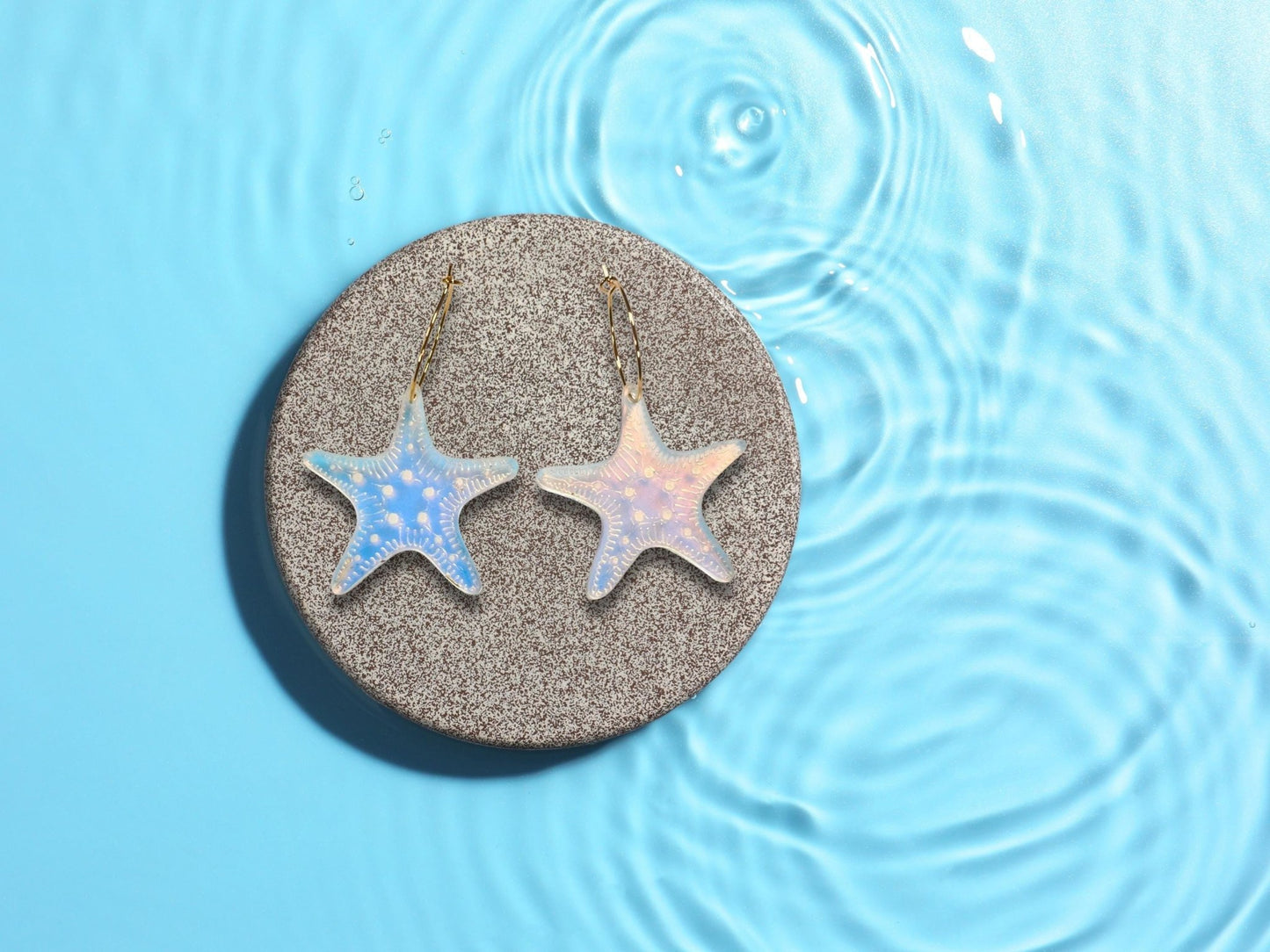 Iridescent Starfish Earrings | Everyday Size - Painted Raina
