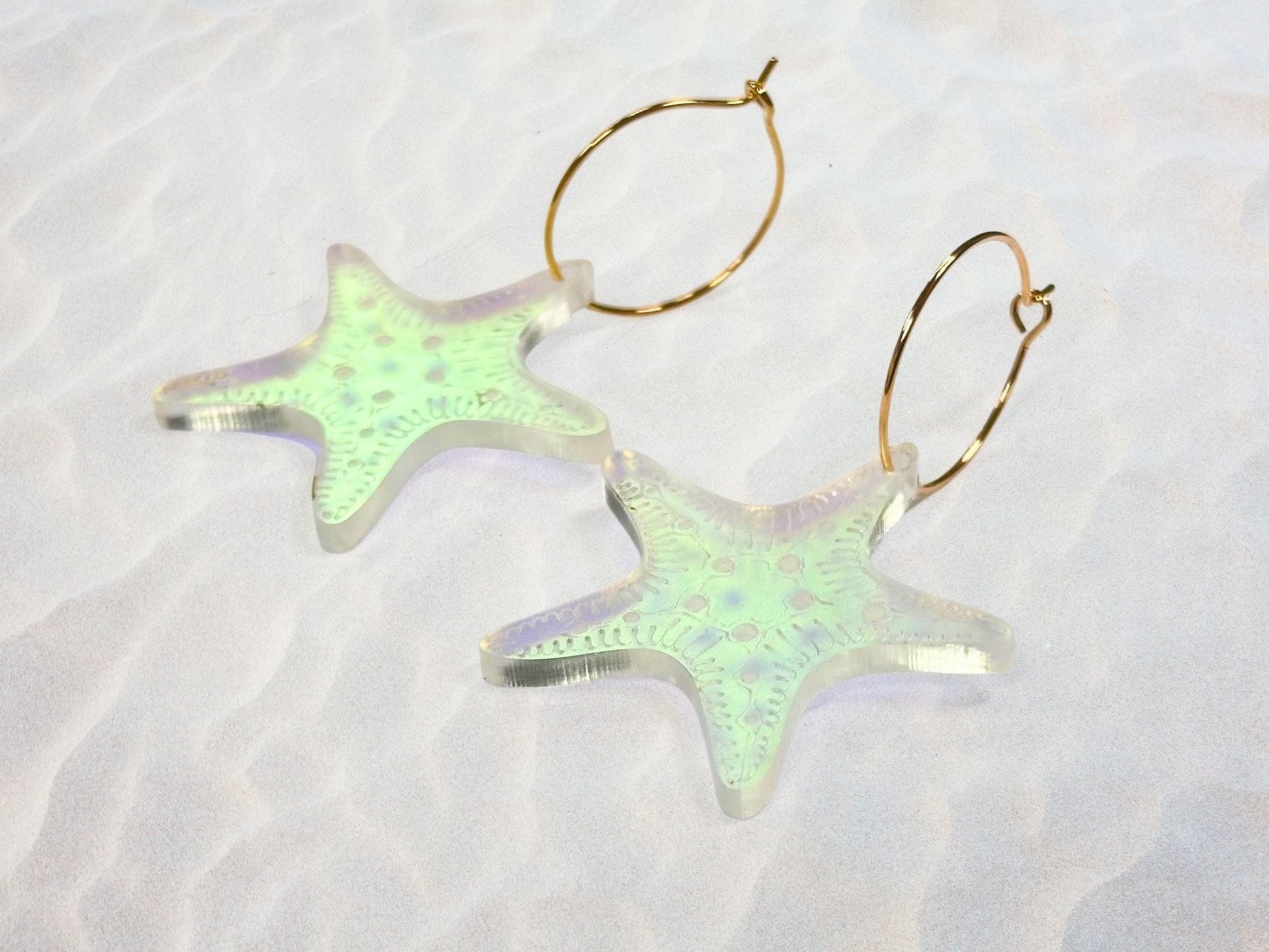 Iridescent Starfish Earrings | Everyday Size - Painted Raina