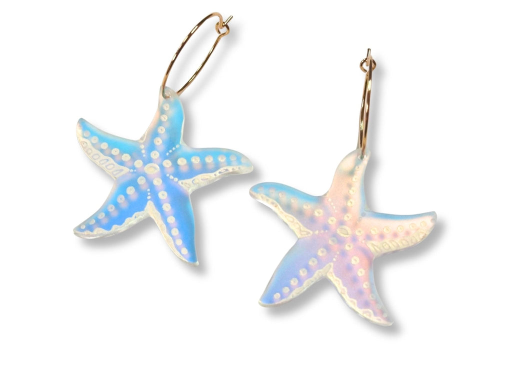 Iridescent Tidepool Starfish Earrings