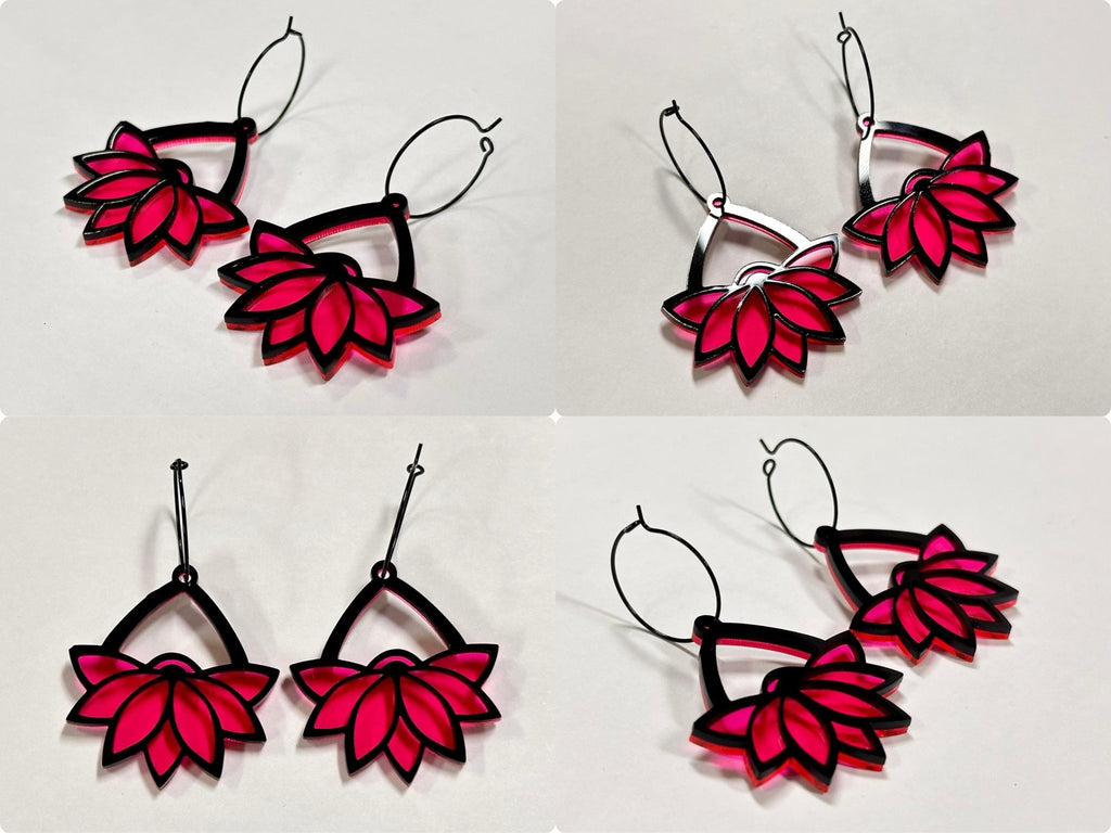 Lotus Flower Earrings - Painted Raina