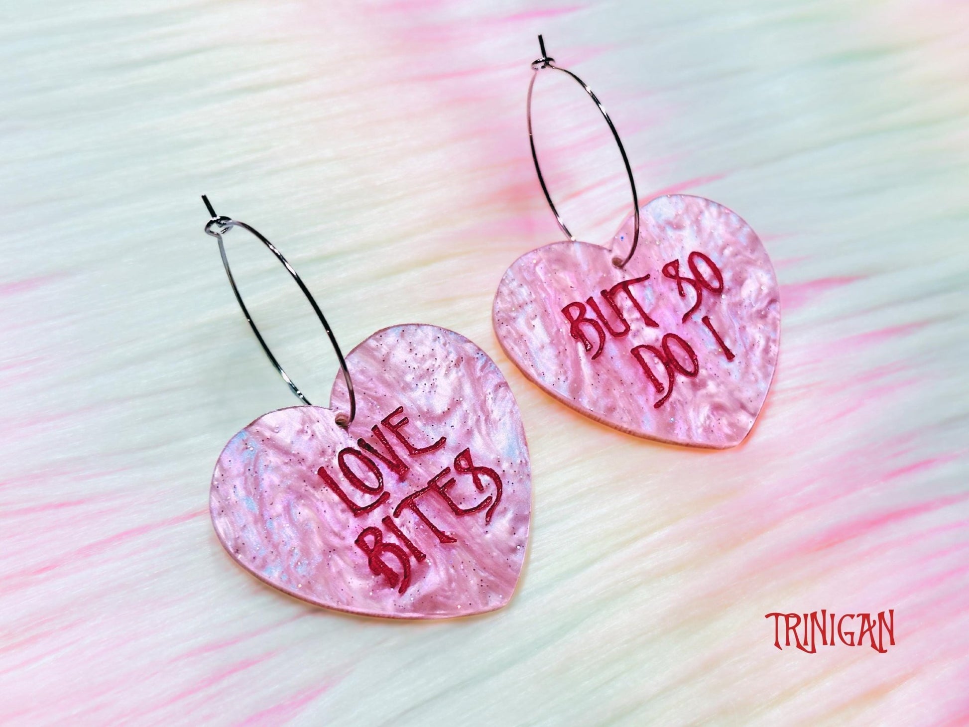 Love Bites Heart Earrings - Painted Raina