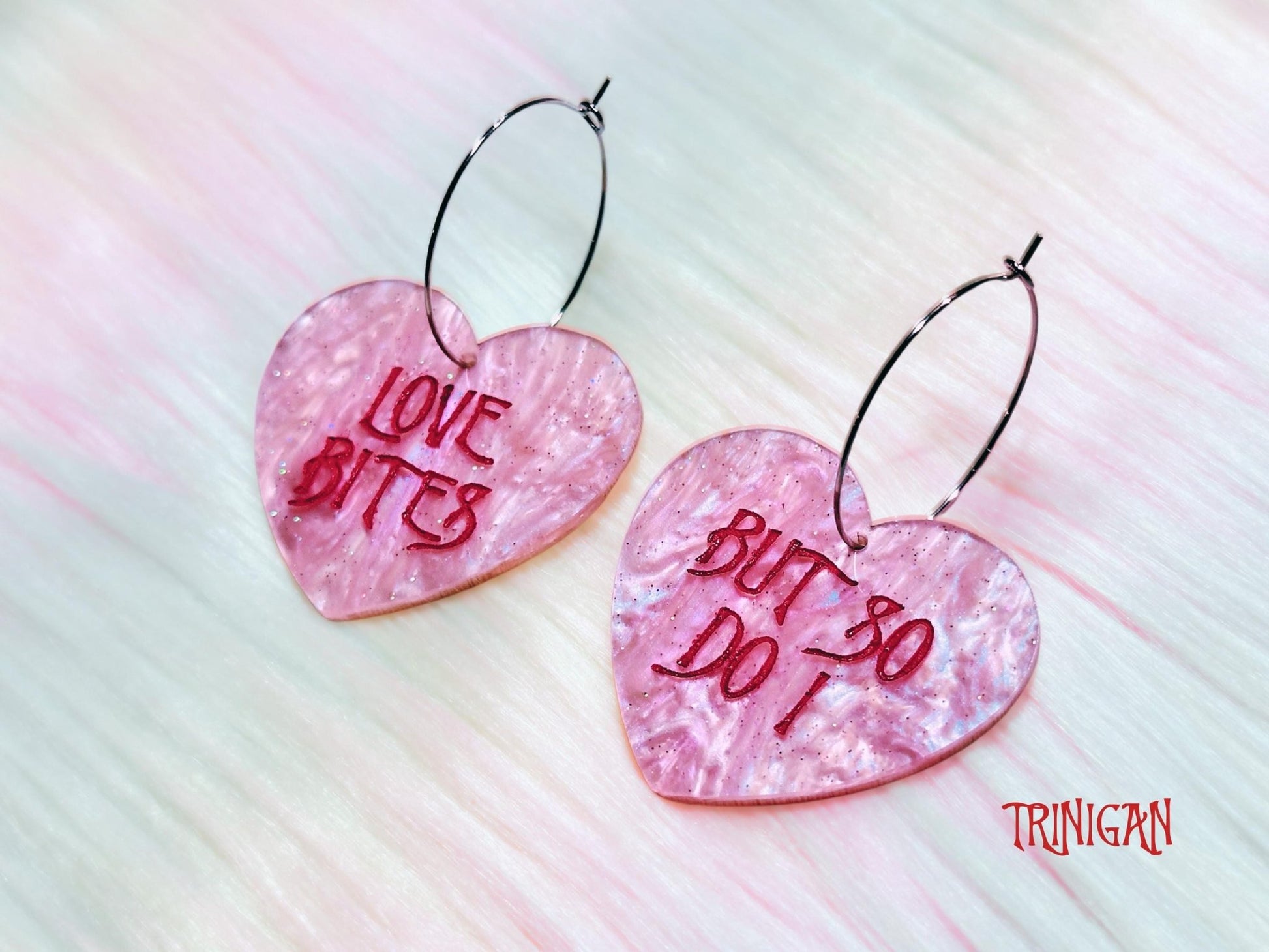 Love Bites Heart Earrings - Painted Raina