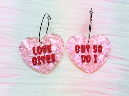 Love Bites Heart Earrings - Painted Raina