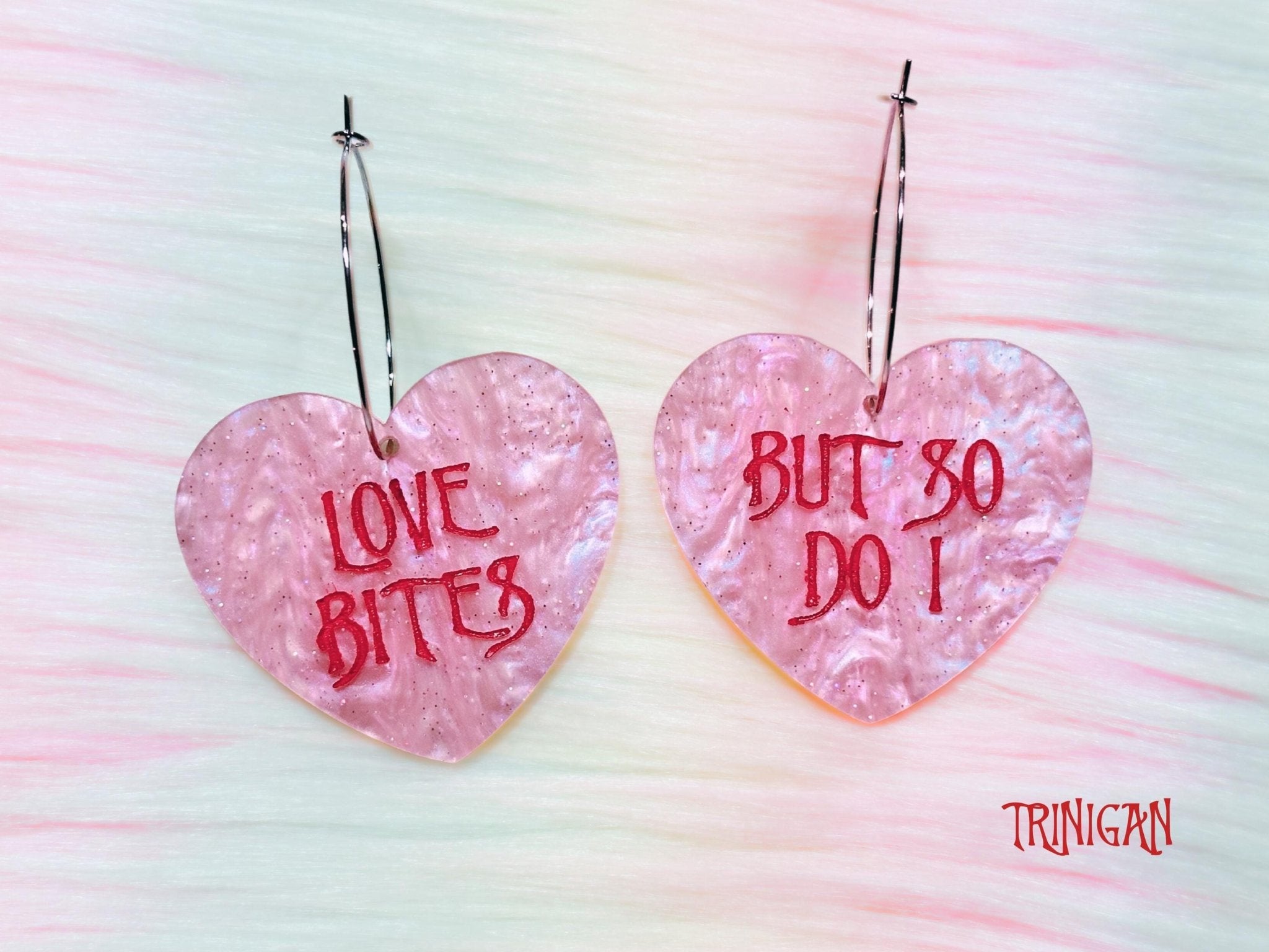 Love Bites Heart Earrings - Painted Raina