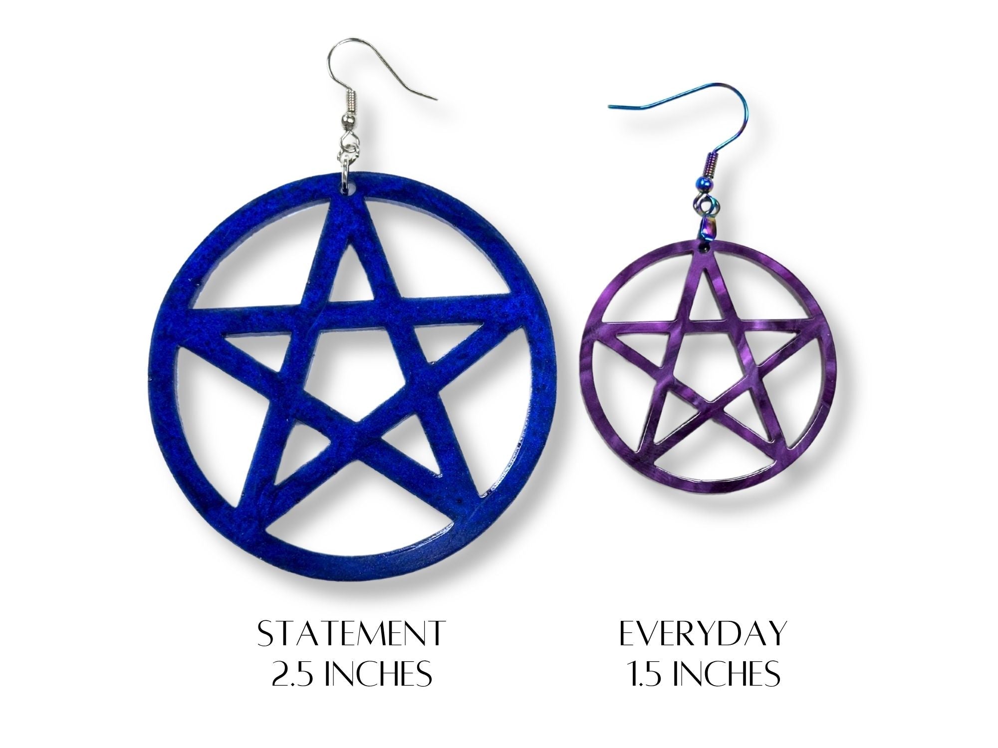 Marbled Pearl Pentagram Earrings