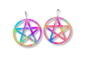 Marbled Pearl Pentagram Earrings