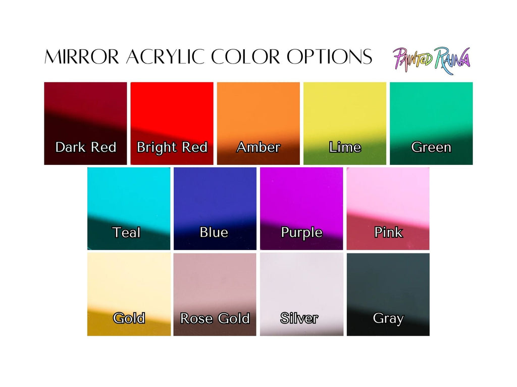 Mirror acrylic color options available for anchor earrings