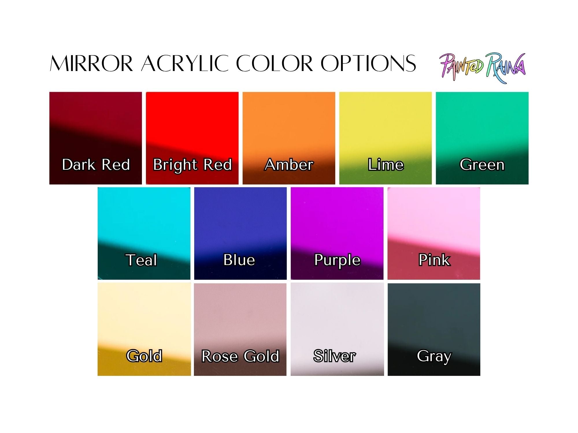 Mirror acrylic color options available for anchor earrings
