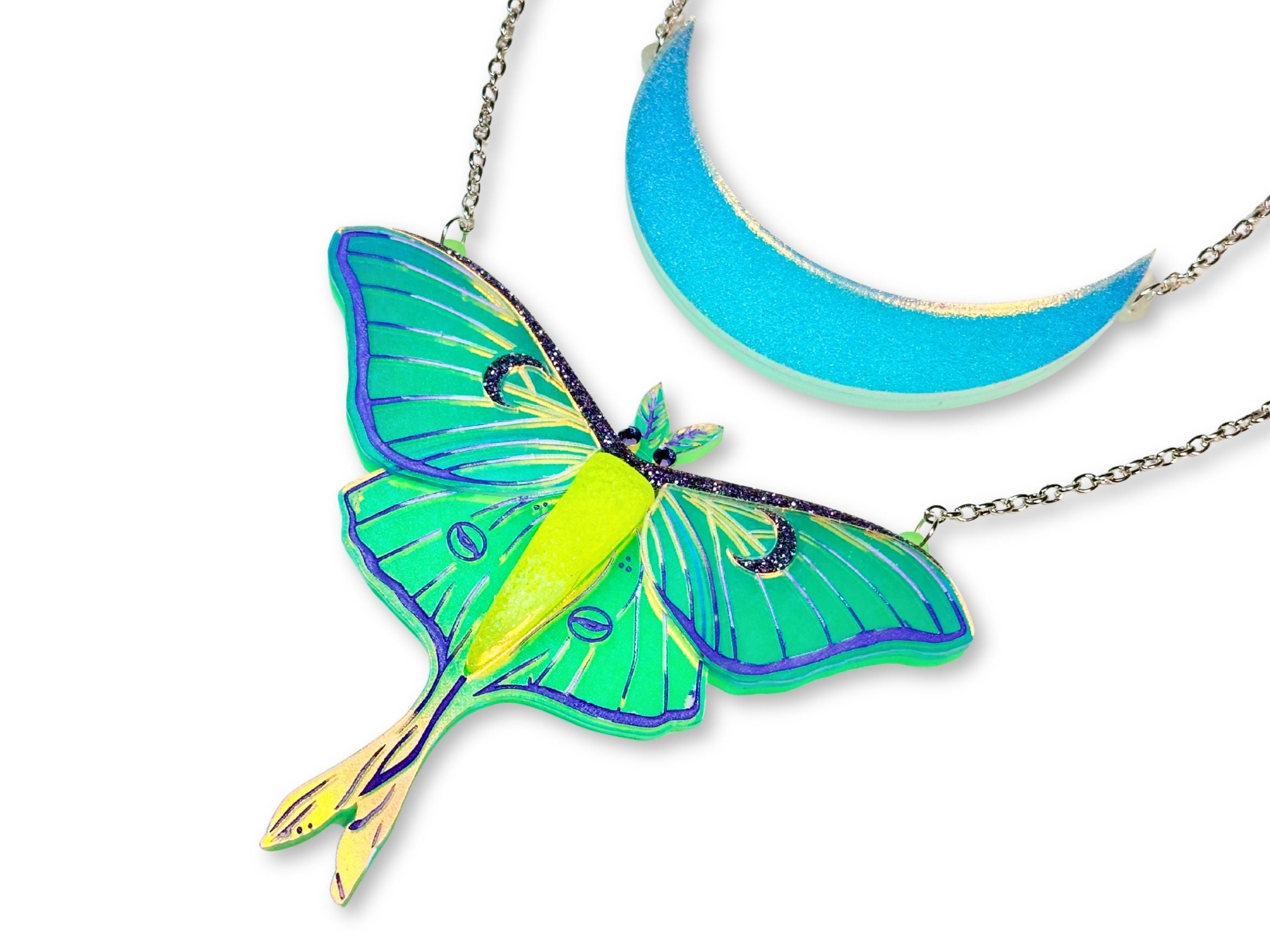 The Moonwake Relic | Luna Moth Statement Necklace