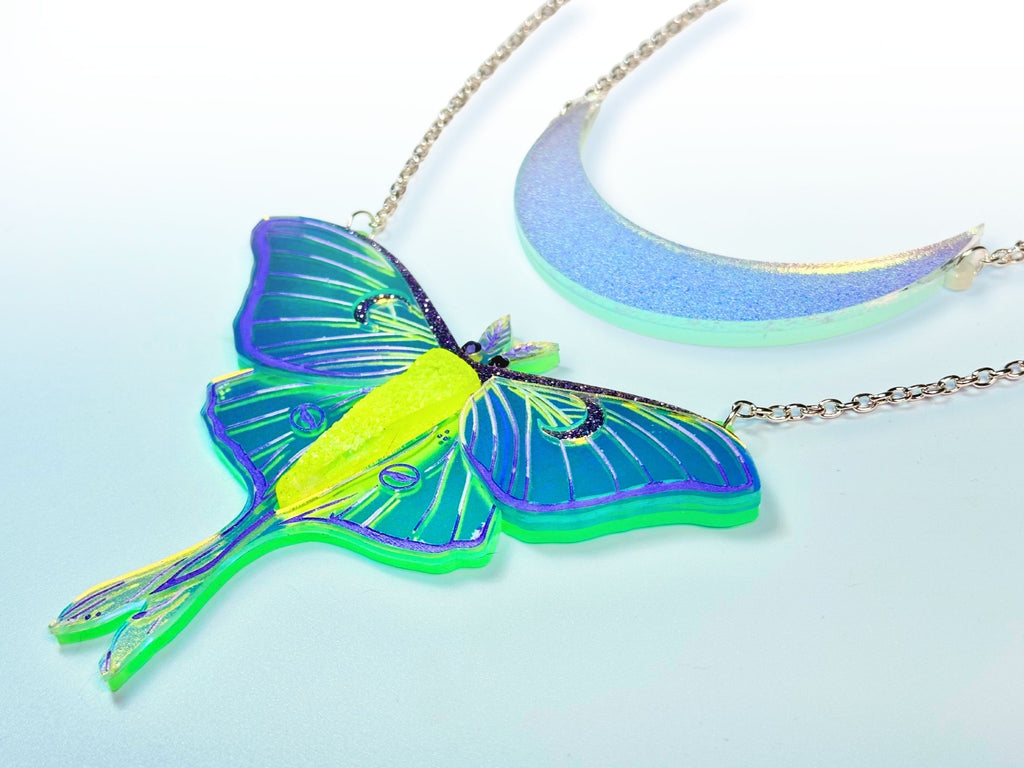 The Moonwake Relic | Luna Moth Statement Necklace