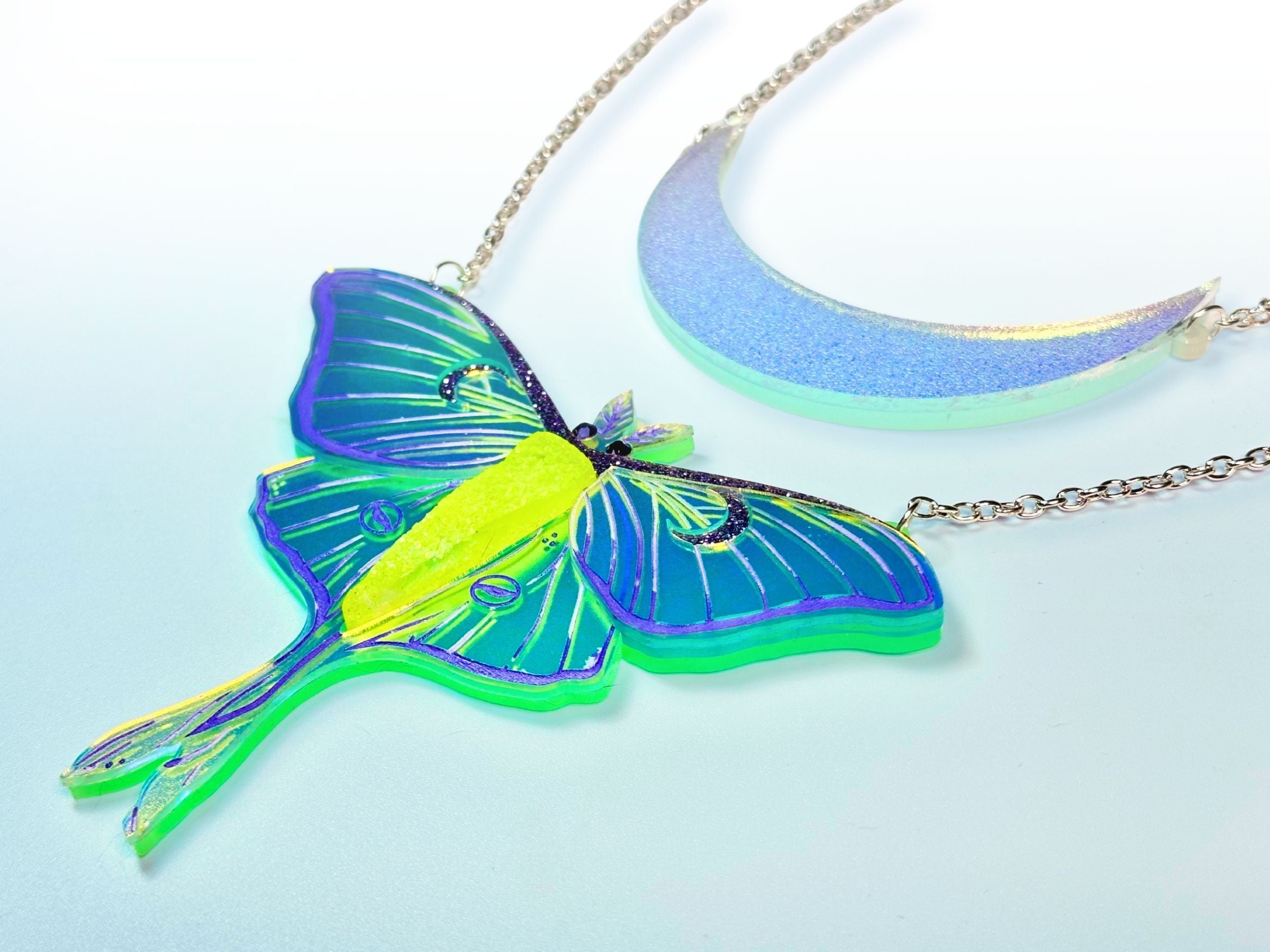 The Moonwake Relic | Luna Moth Statement Necklace