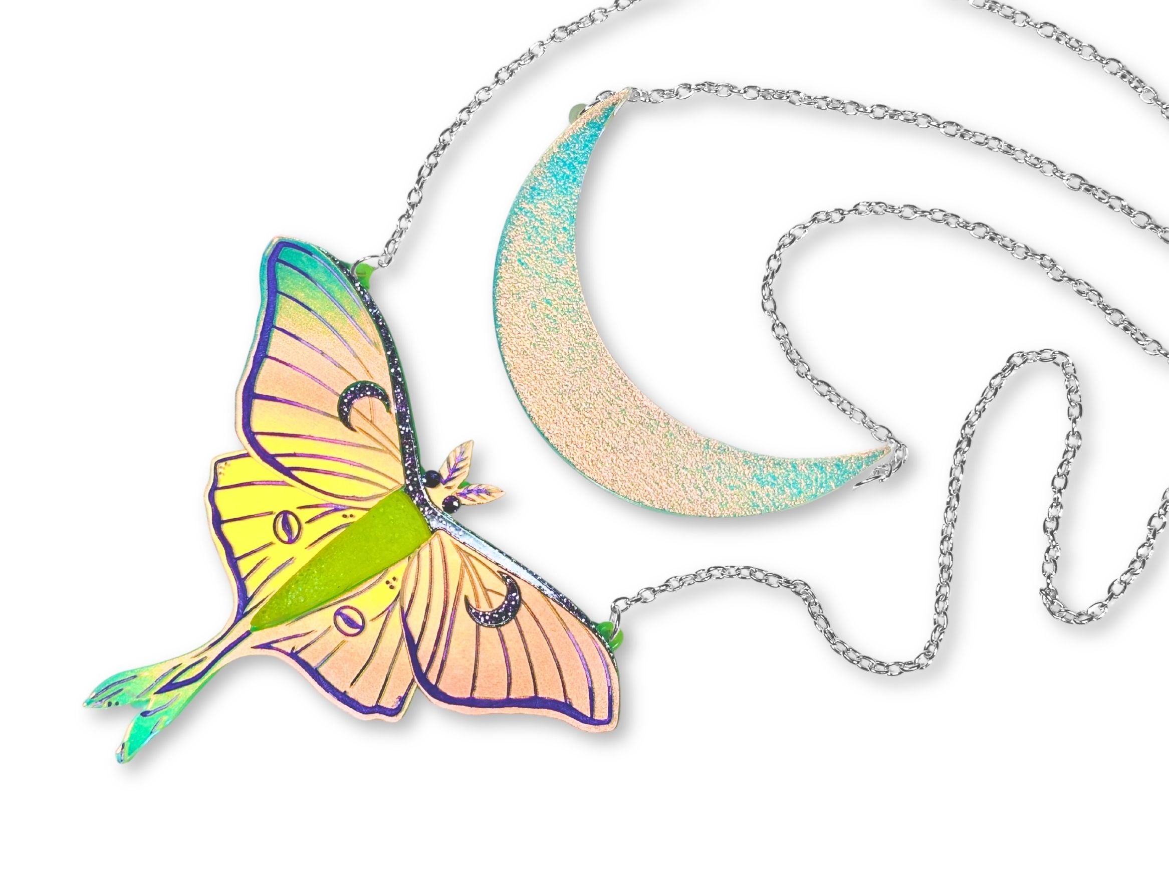 The Moonwake Relic | Luna Moth Statement Necklace