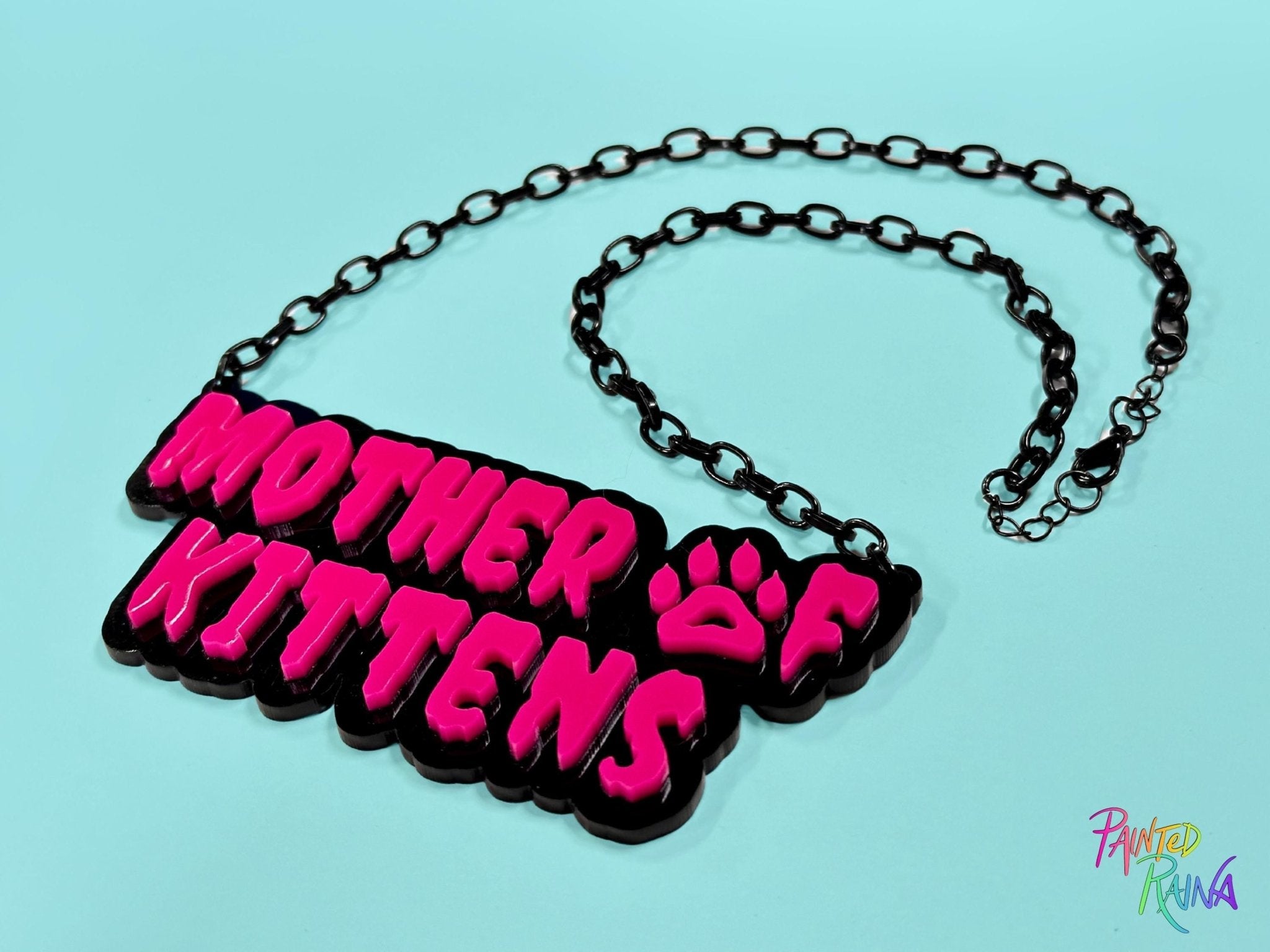 Mother of Kittens Necklace - Painted Raina
