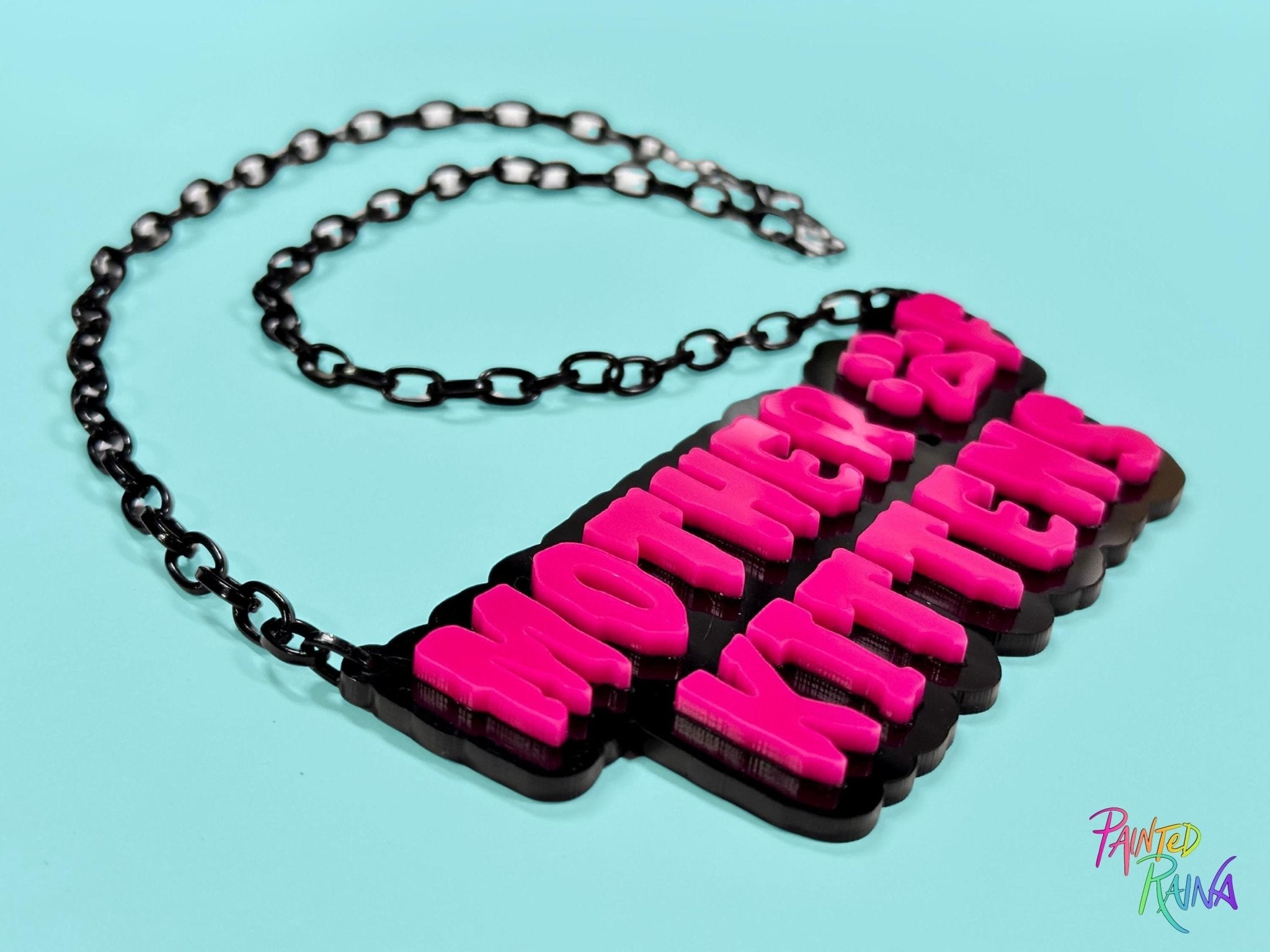 Mother of Kittens Necklace - Painted Raina