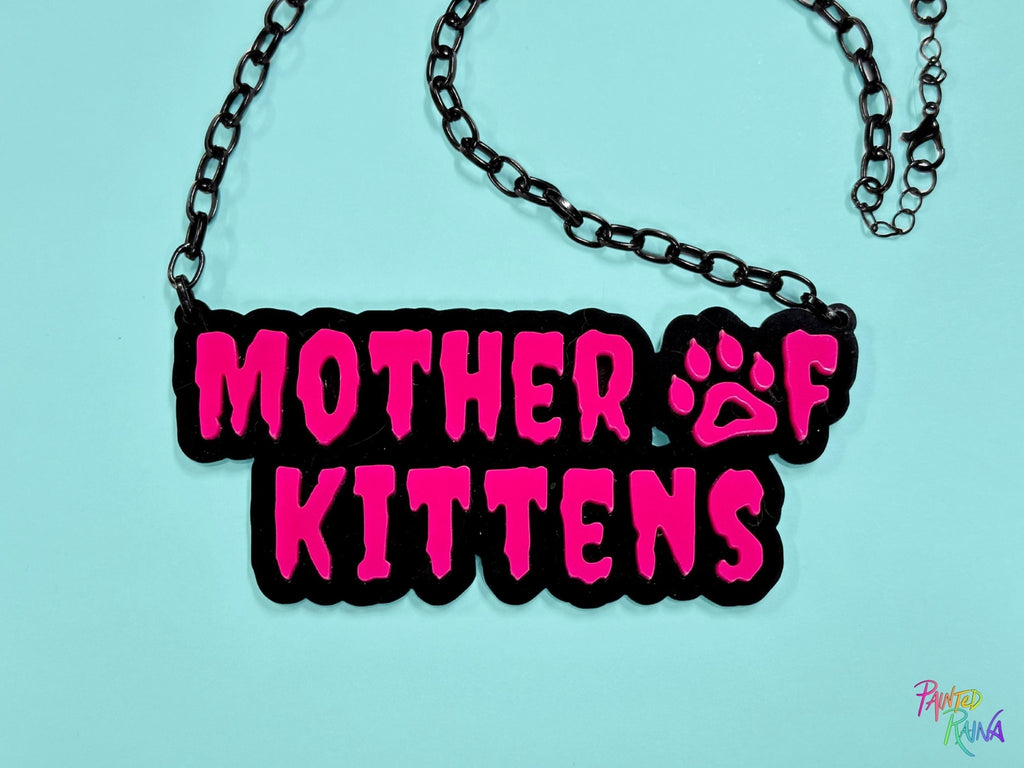 Mother of Kittens Necklace - Painted Raina