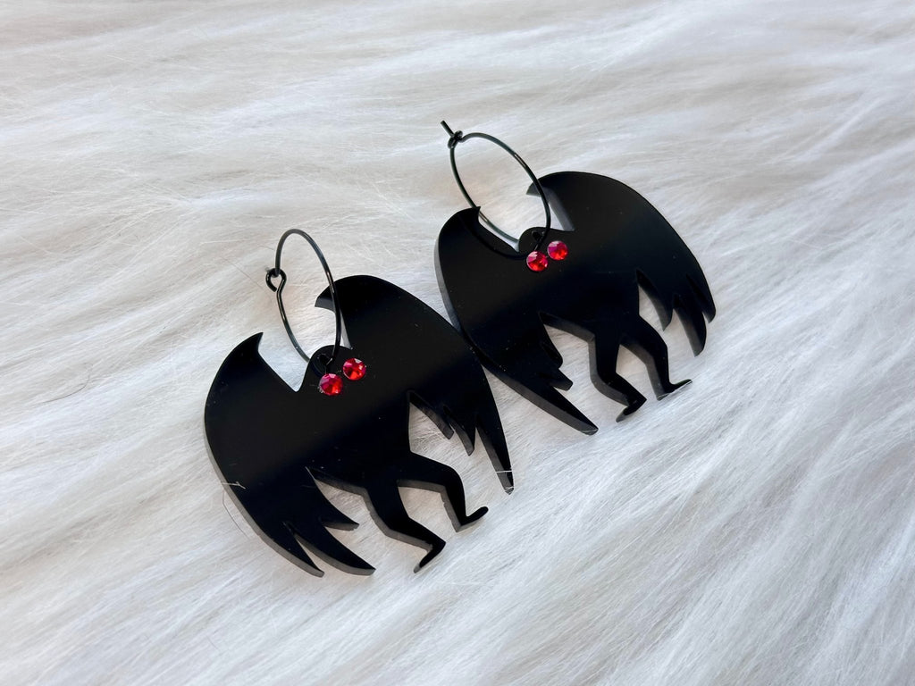 Mothman Earrings - Painted Raina