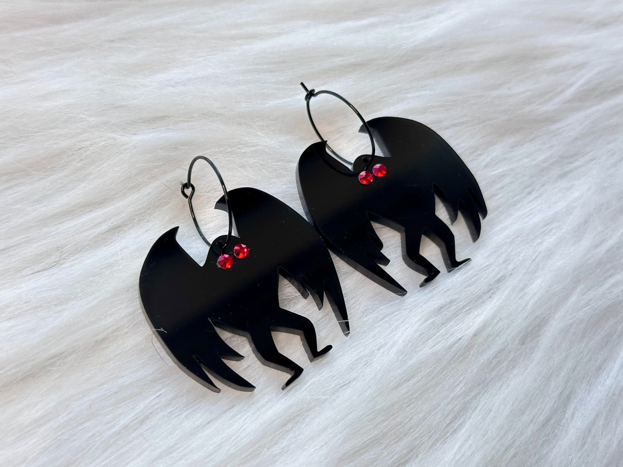 Mothman Earrings - Painted Raina