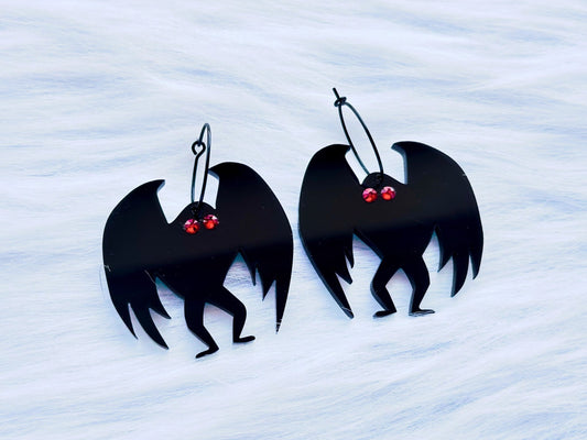 Mothman Earrings - Painted Raina