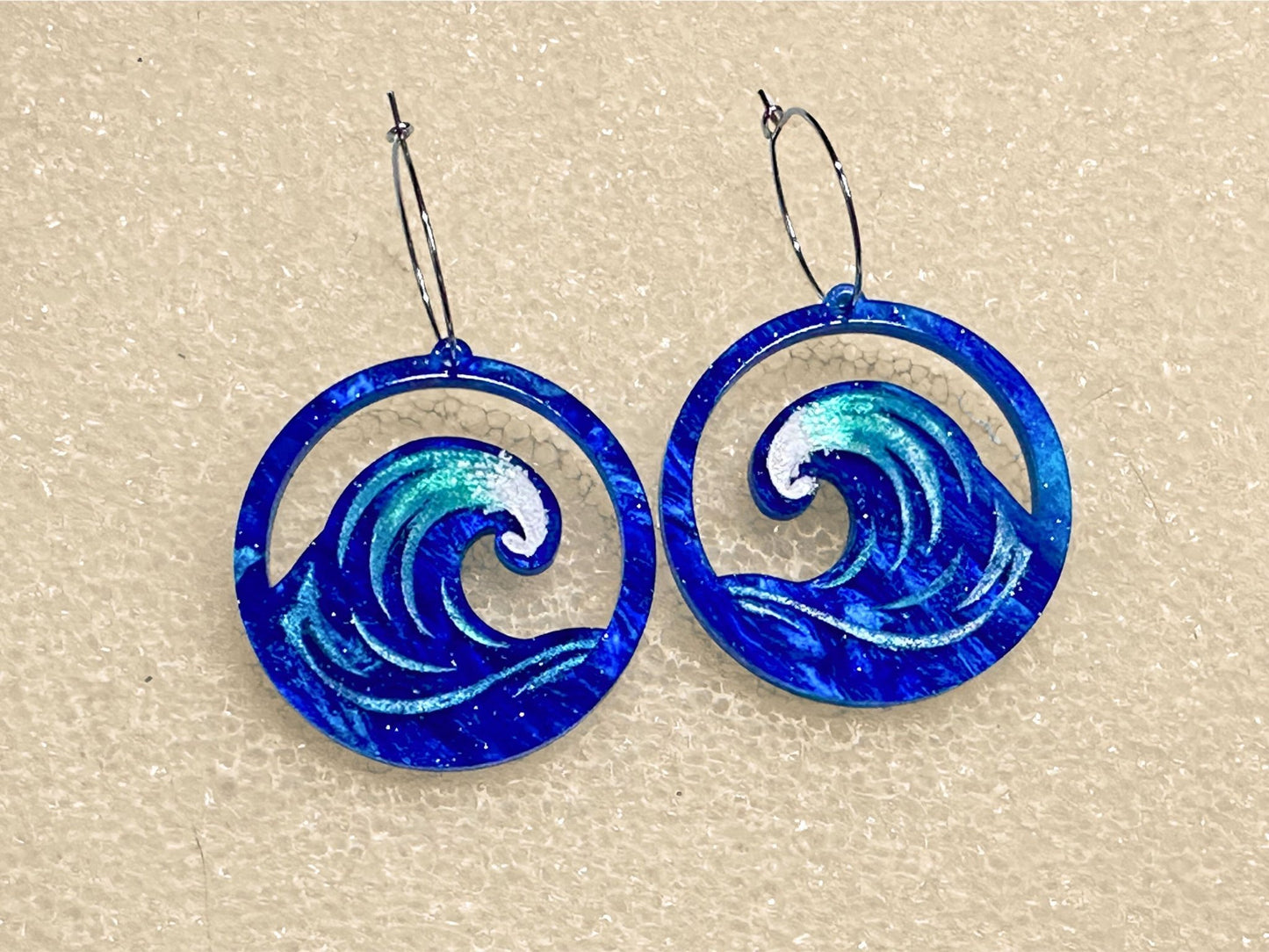 Ocean Wave Earrings - Painted Raina