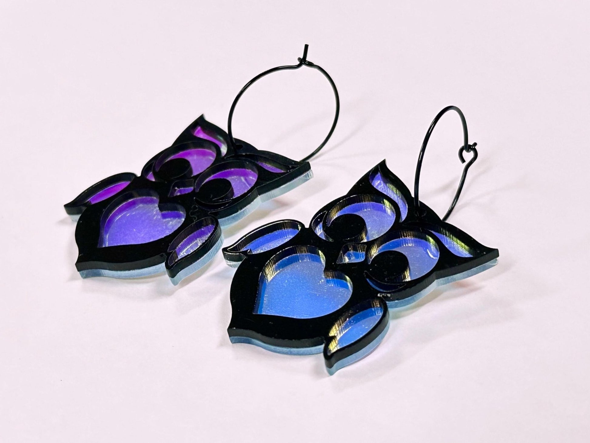 Owl Heart Earrings - Painted Raina
