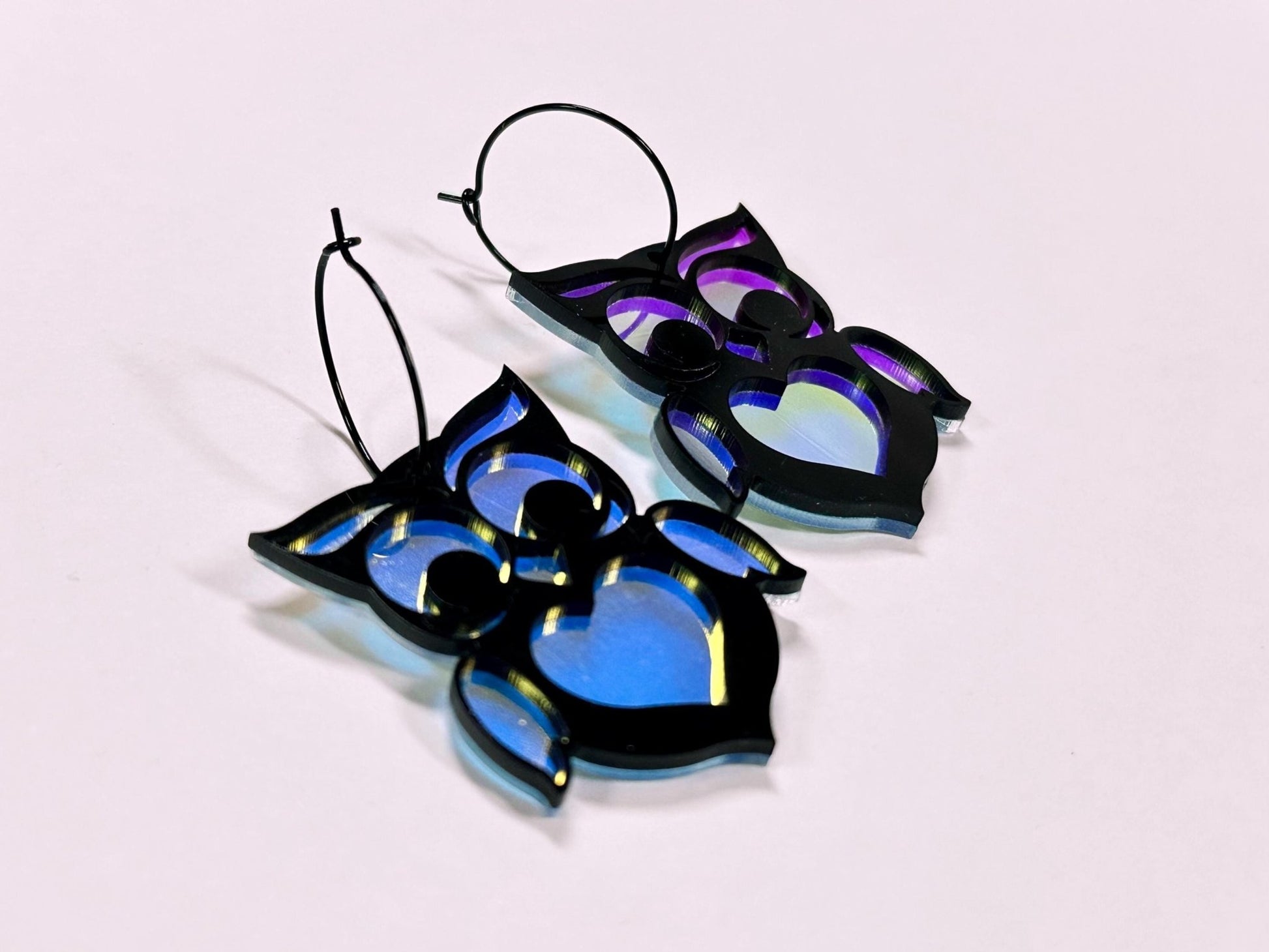 Owl Heart Earrings - Painted Raina