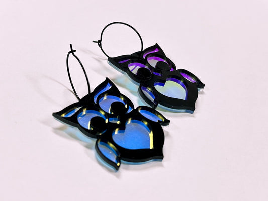 Owl Heart Earrings - Painted Raina