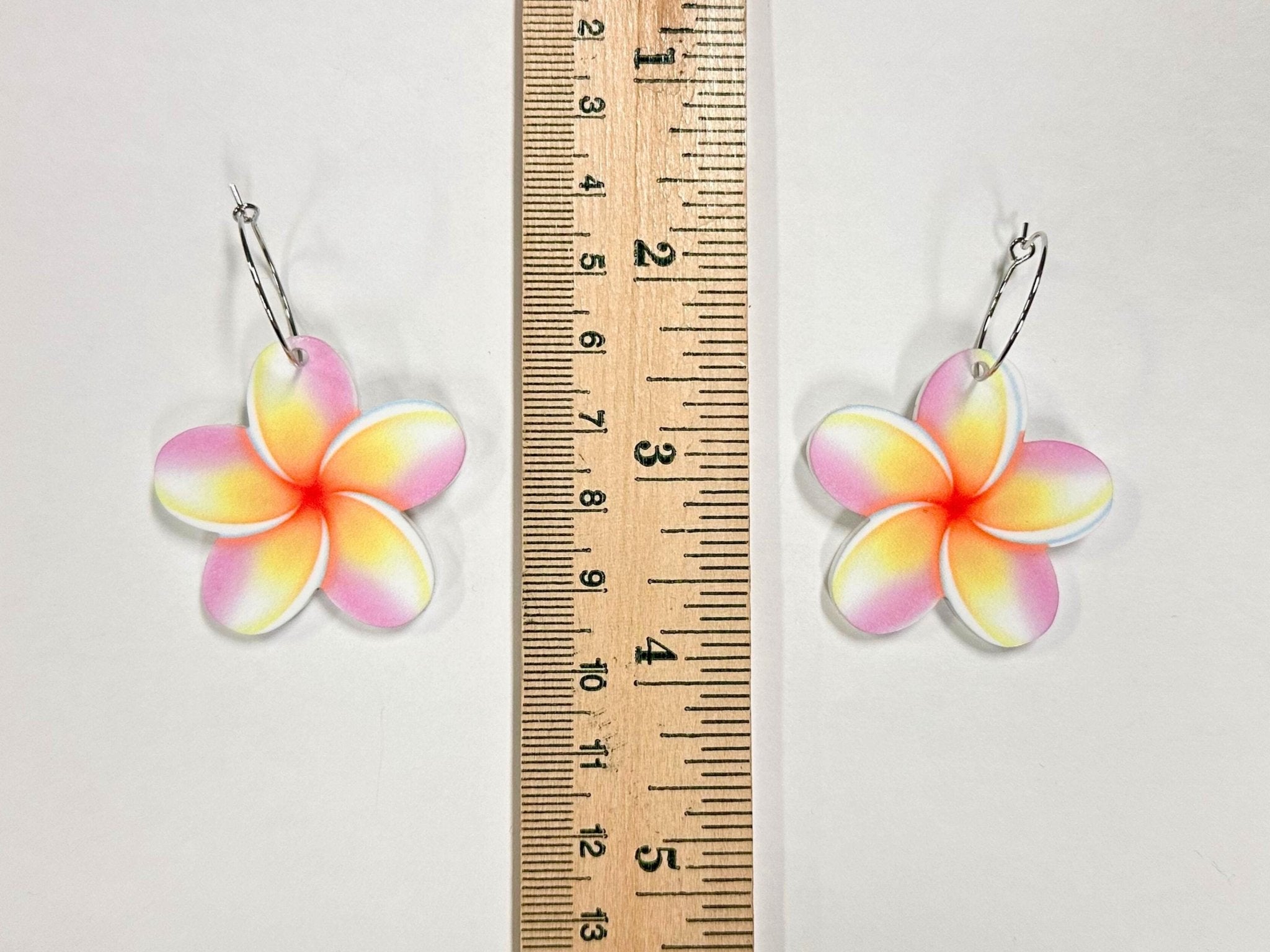 Plumeria Flower Earrings - Painted Raina