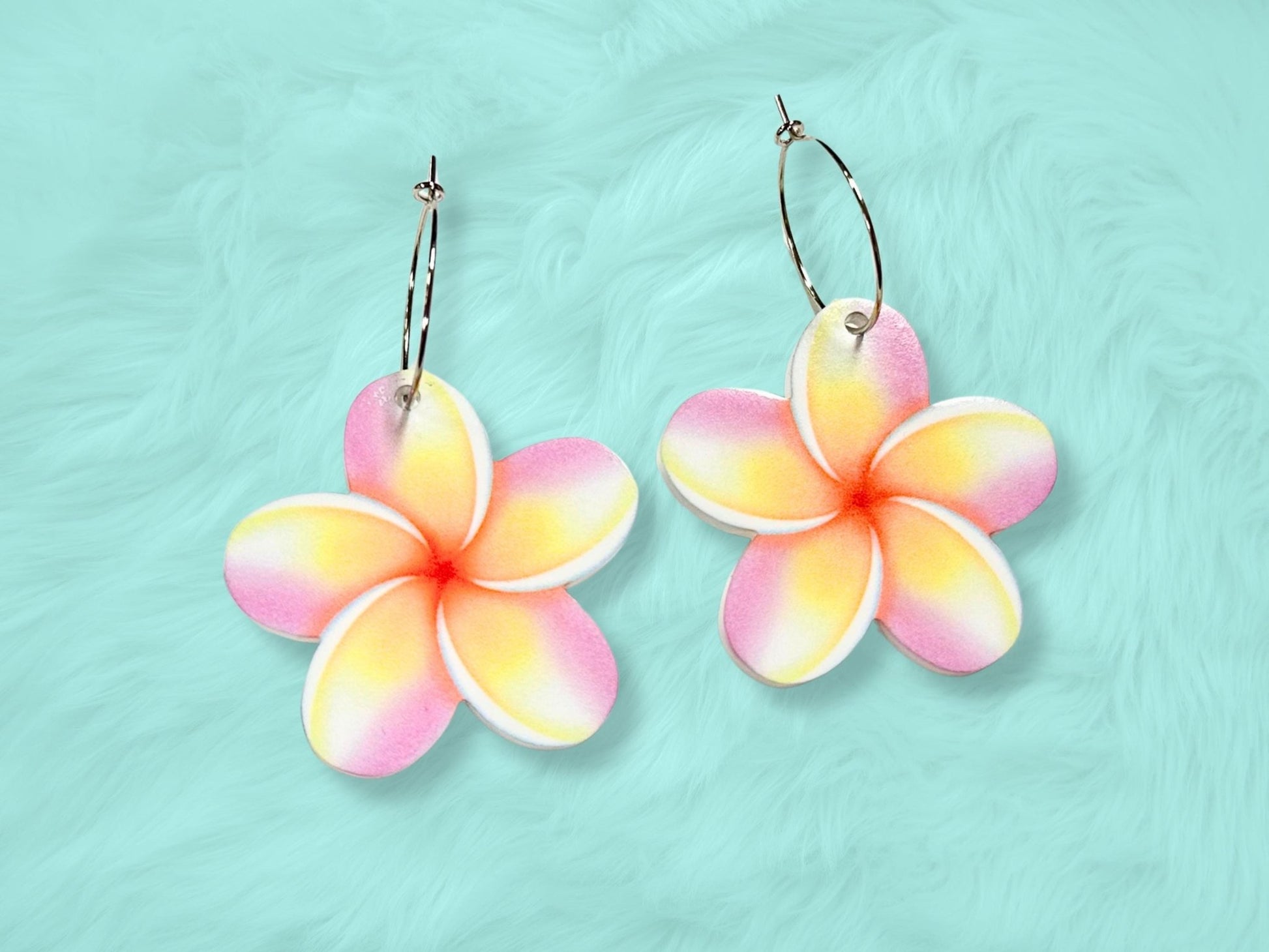 Plumeria Flower Earrings - Painted Raina