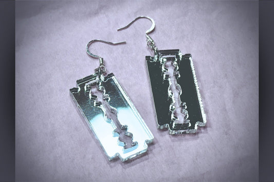 Razorblade Earrings - Painted Raina