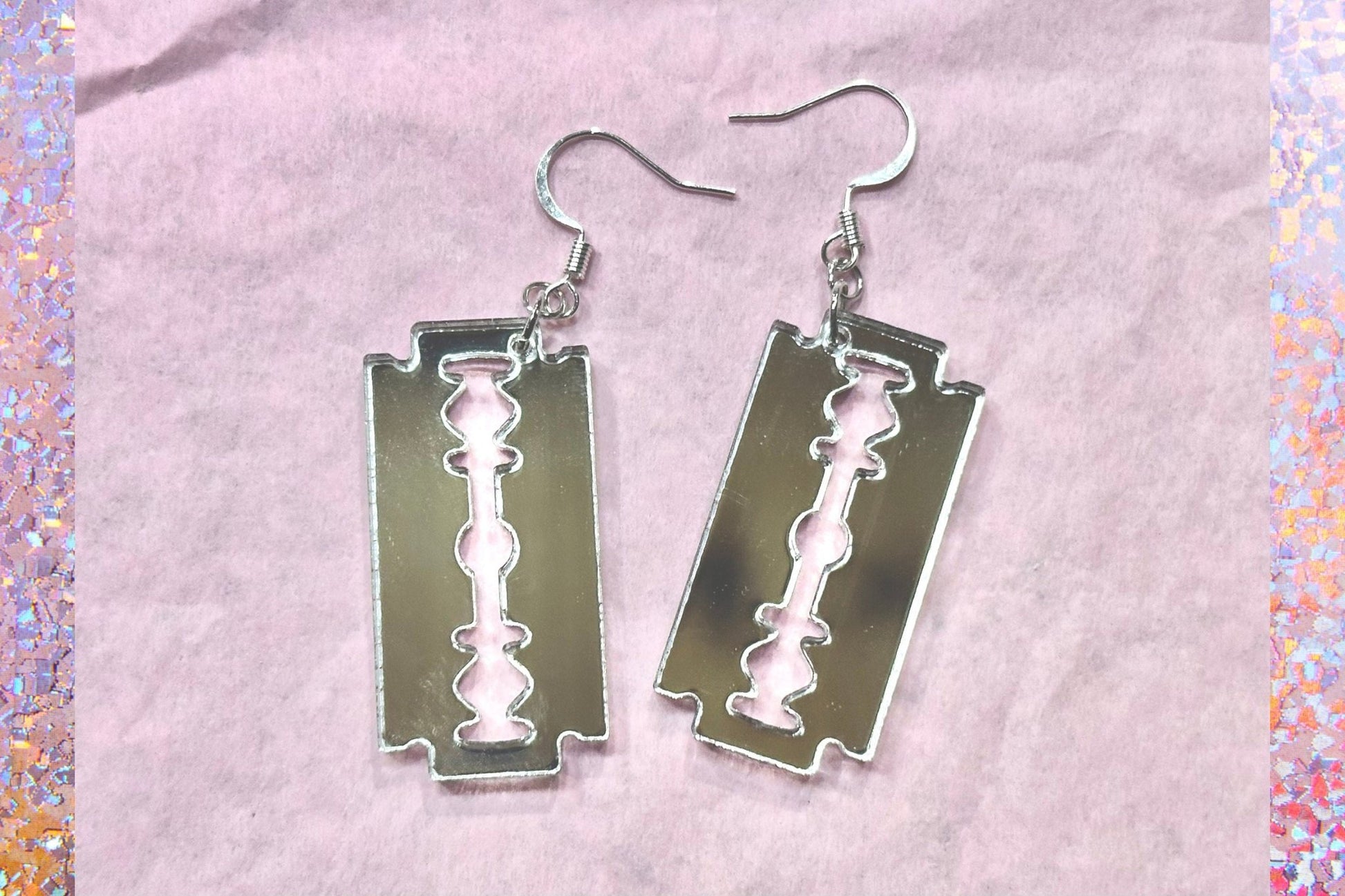 Razorblade Earrings - Painted Raina