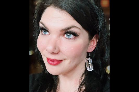 Razorblade Earrings - Painted Raina