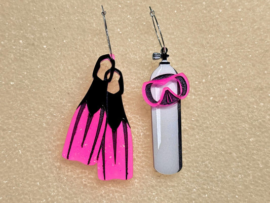 Scuba Diver Statement Earrings - Painted Raina