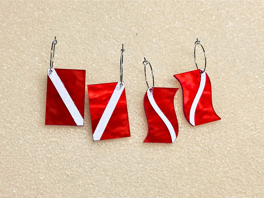Scuba Flag Earrings - Painted Raina