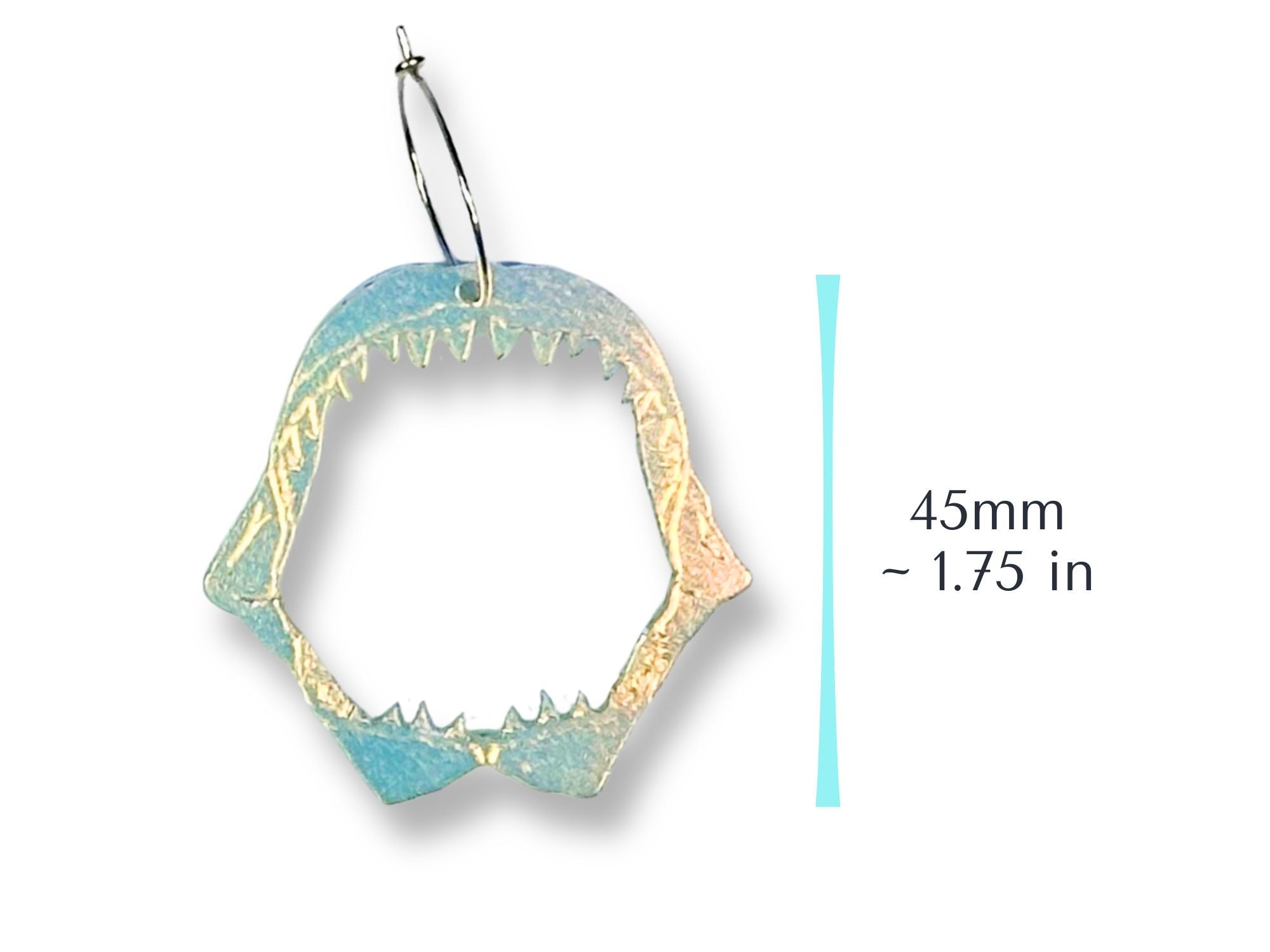 Shark Jaw Dangle Earrings | Iridescent Glow