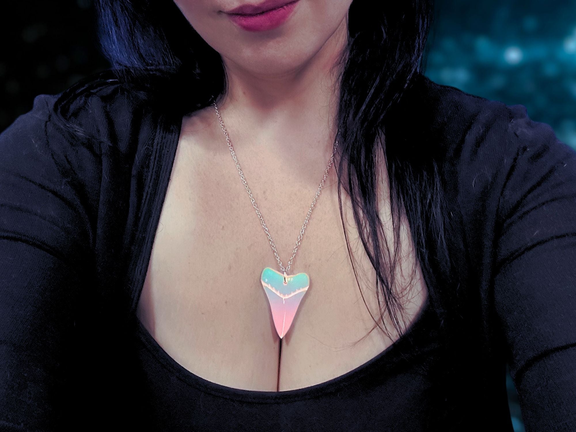 Shark Tooth Pendant | Iridescent Glow