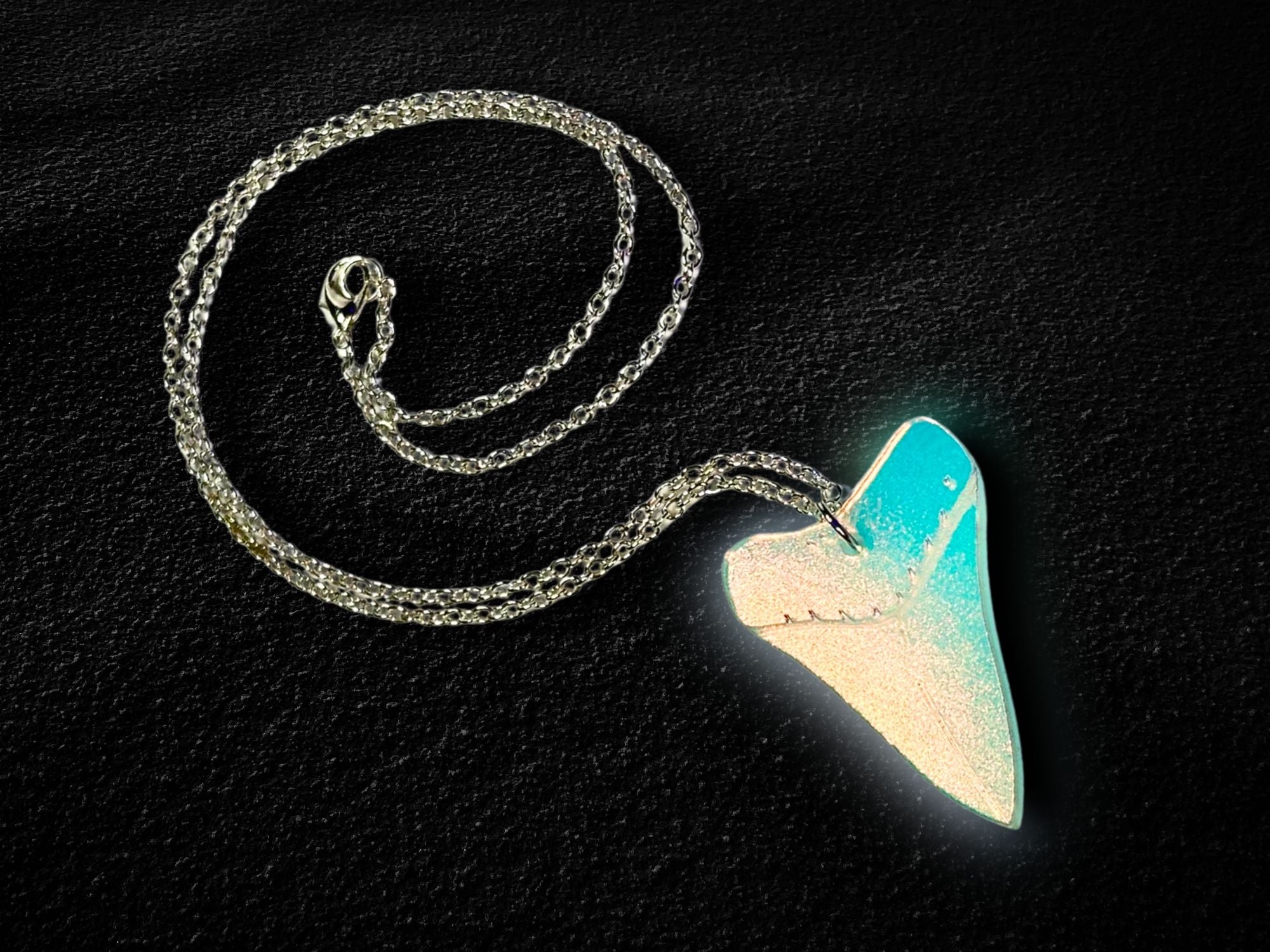 Shark Tooth Pendant | Iridescent Glow
