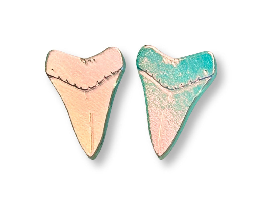 Shark Tooth Stud Earrings | Iridescent Glow
