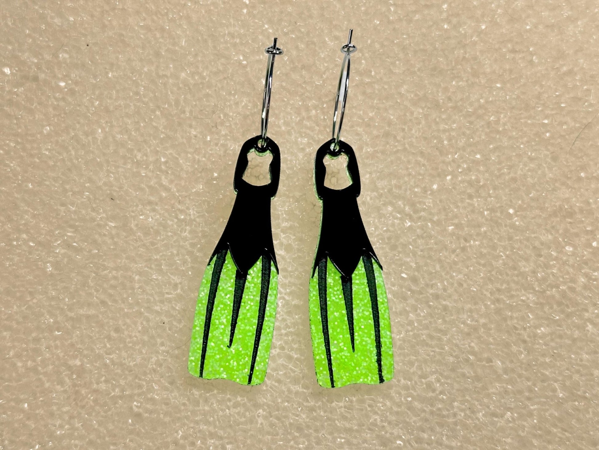 Swim Fin Earrings - Painted Raina