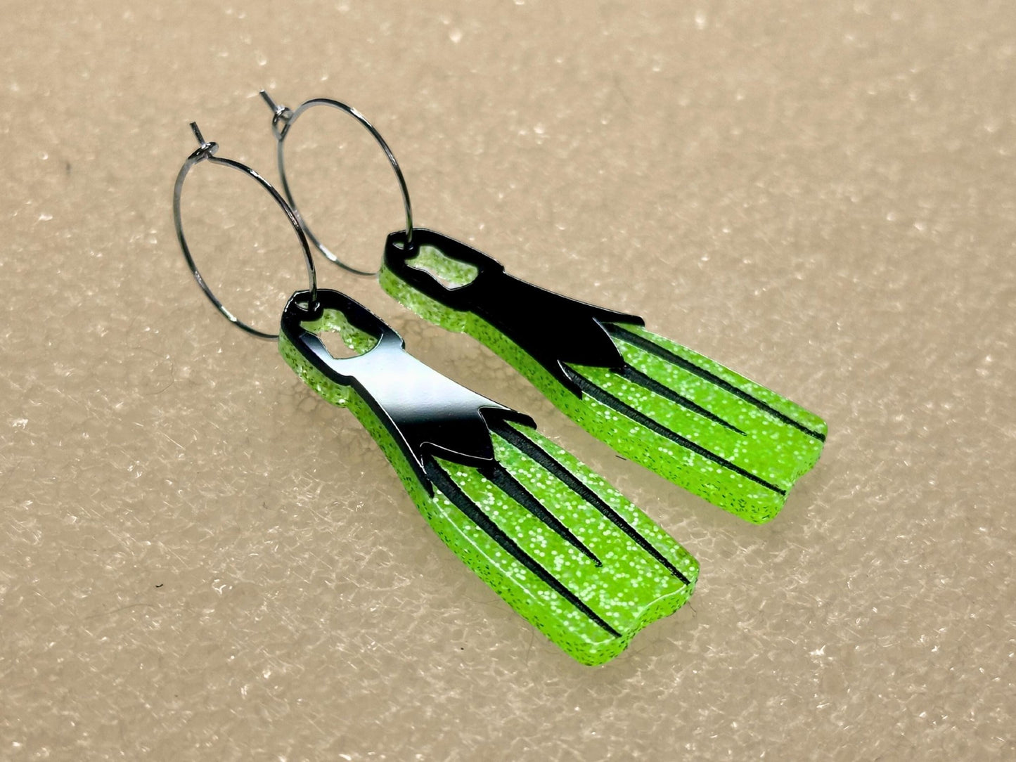 Swim Fin Earrings - Painted Raina