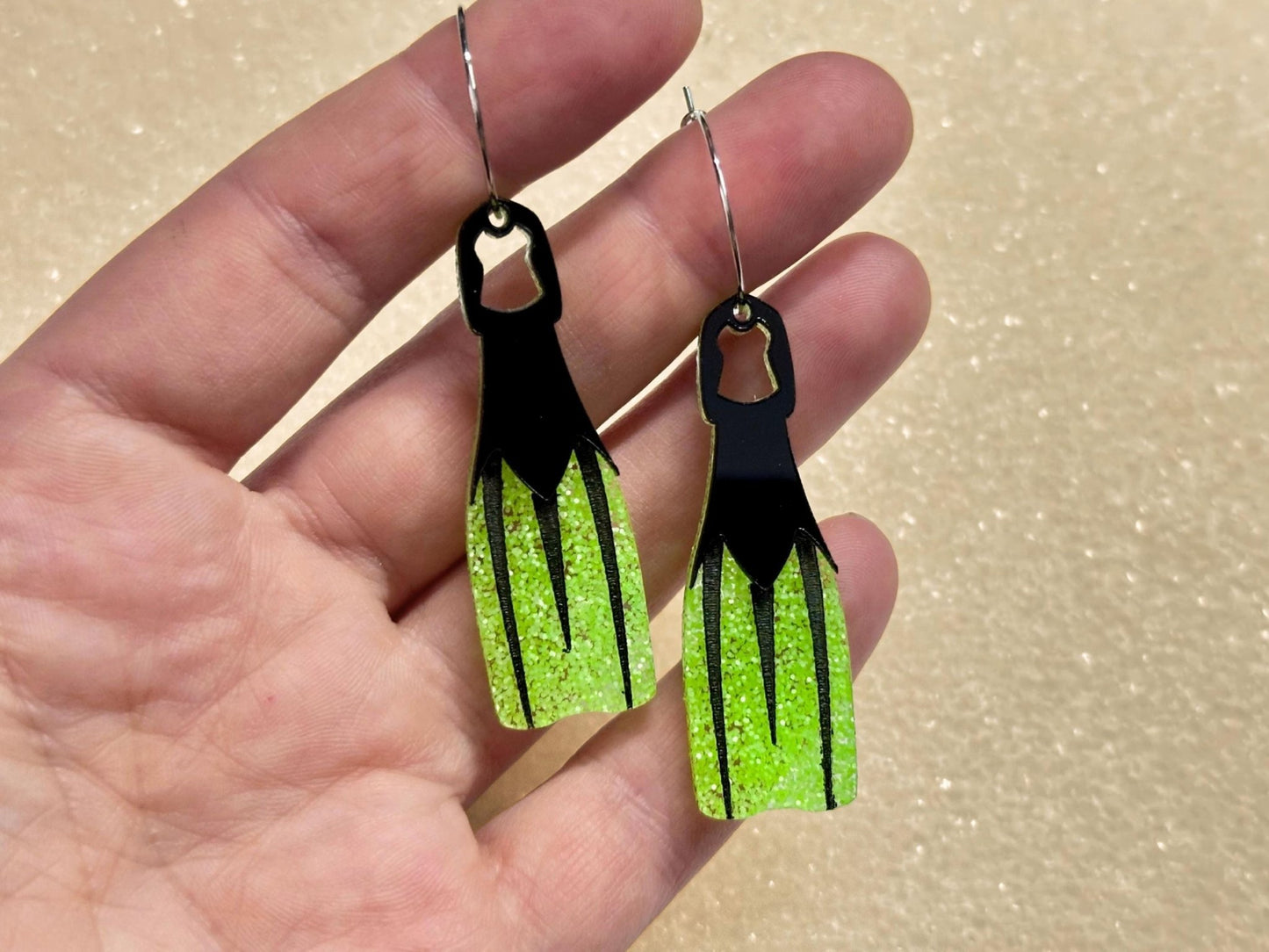 Swim Fin Earrings - Painted Raina