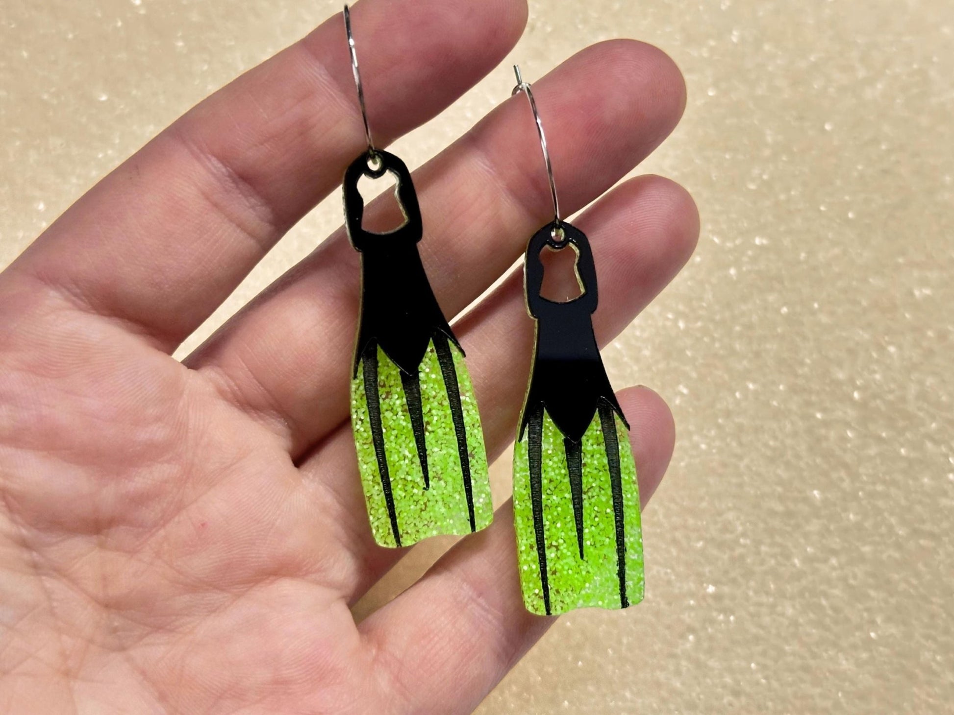 Swim Fin Earrings - Painted Raina