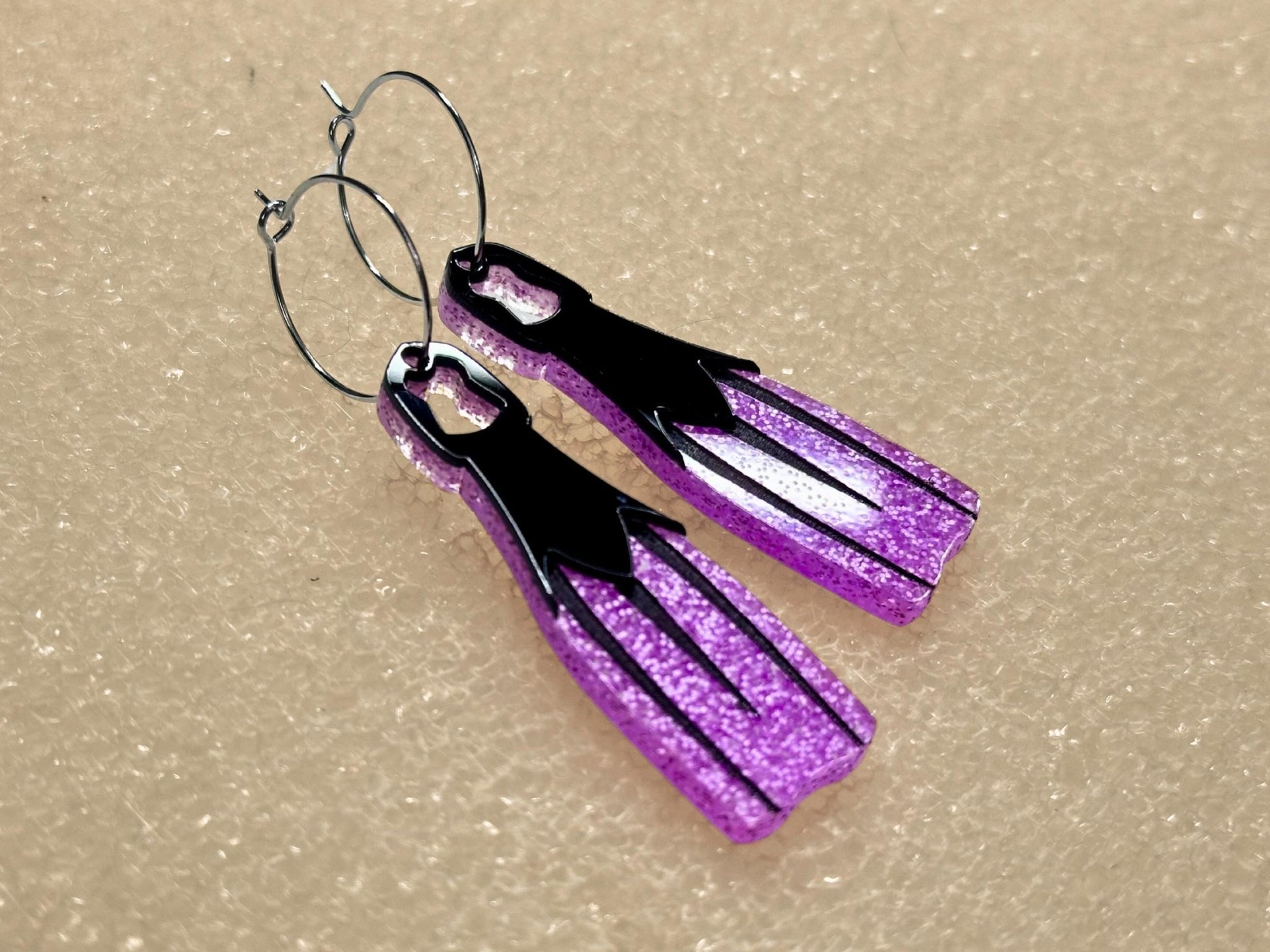 Swim Fin Earrings - Painted Raina