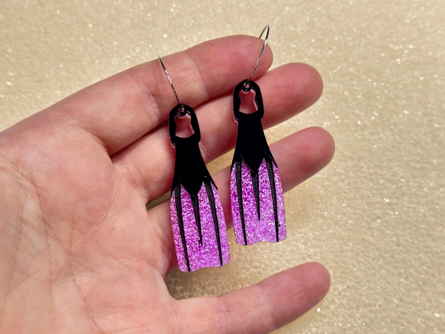 Swim Fin Earrings - Painted Raina