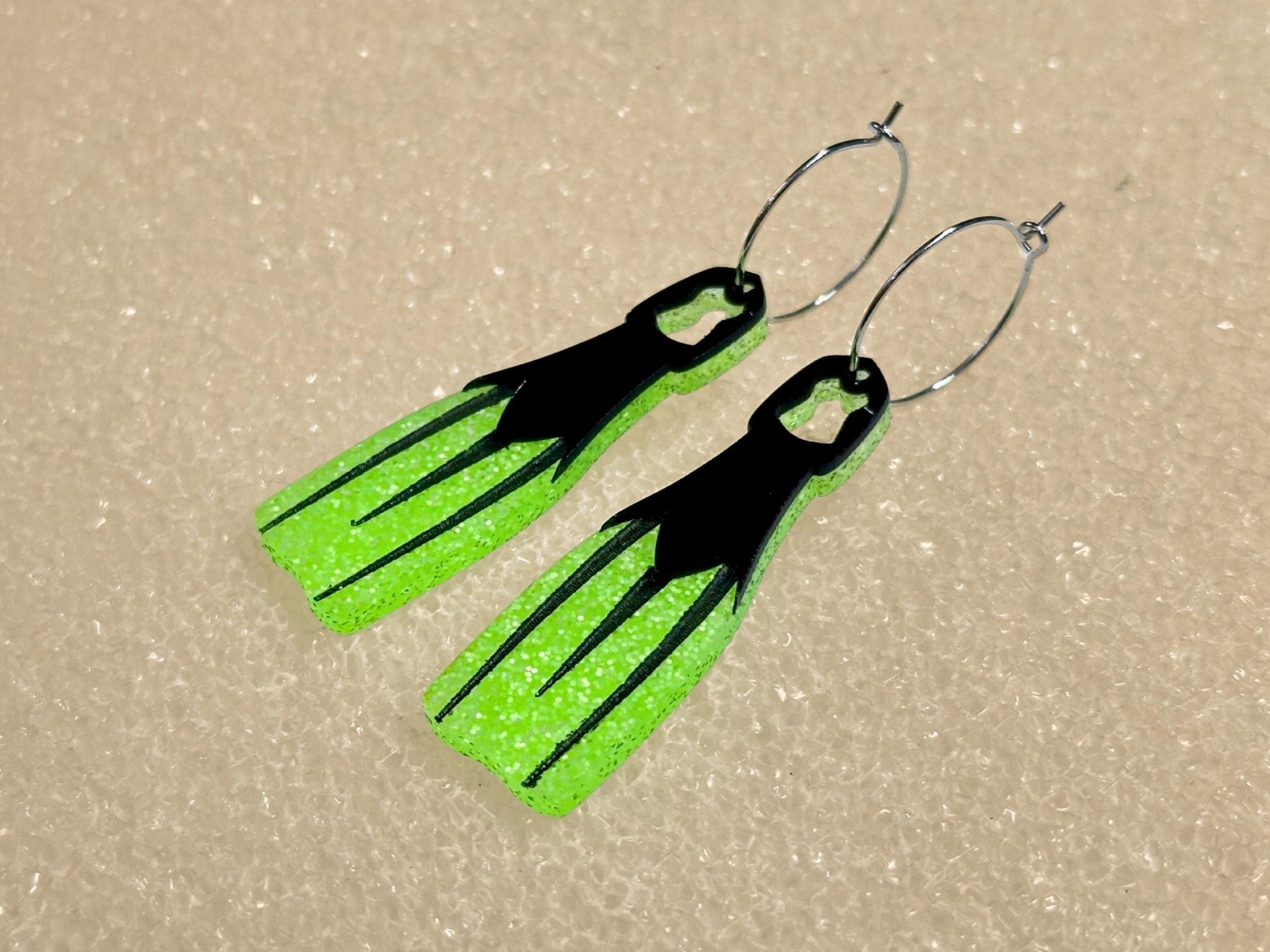 Swim Fin Earrings - Painted Raina