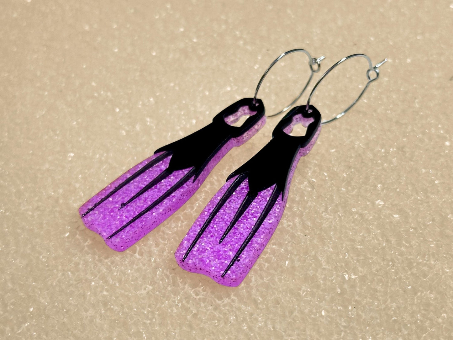 Swim Fin Earrings - Painted Raina