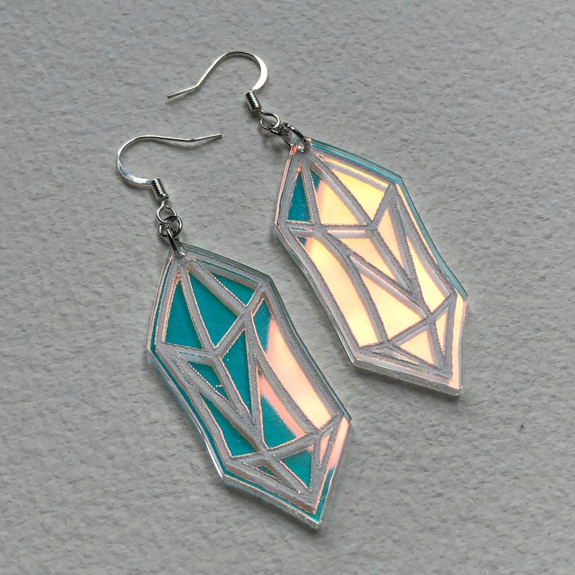 Aura Quartz Crystal Earrings - Driftless Enchantments