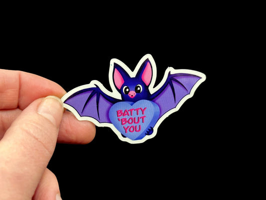 Batty 'Bout You Premium Glossy Sticker - Driftless Enchantments