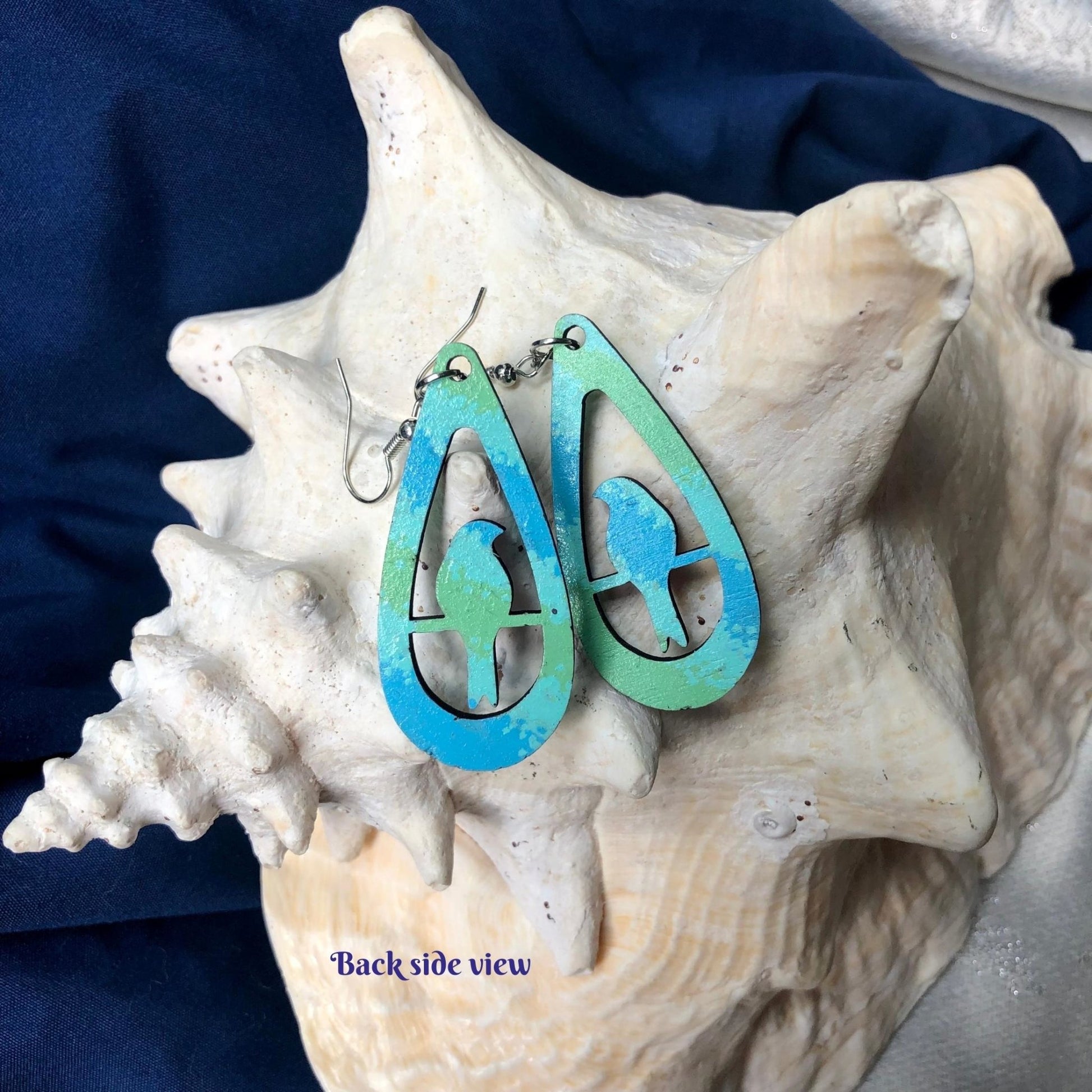 Breezy Baby - Hand-Painted Wood Earrings - Driftless Enchantments